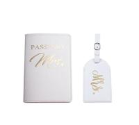 ERQIAO Custodia per passaporto da viaggio in pelle sintetica con stampa a lettere per bagagli, valigie, ID e indirizzo, etichetta per imbarco bagagli, G, Taglia unica