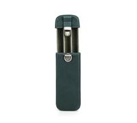 ERQIAO Custodia per penne stilografiche vintage fatta a mano in vera pelle, con 3 scomparti, per ufficio e scuola, Verde, Taglia unica