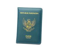 ERQIAO Indonesia - Custodia per passaporto da donna, alla moda, in poliuretano, per passaporti, portafogli, documenti, biglietti e carte, Verde, Taglia unica