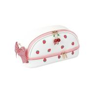 ERQIAO Kawaii - Astuccio per matite di grande capacità, con doppia copertura, impermeabile, in poliuretano, per cancelleria scolastica, bella borsa cosmetica, rosa, Taglia unica