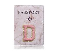 ERQIAO Moda Passaporto Copertura Protettiva Ricamo Lettera Modello Viaggio Passaporto Titolare Del Raccoglitore Regalo PU Custodia In Pelle Cover, A 1467 (D), Taglia unica