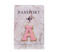 ERQIAO Moda Passaporto Copertura Protettiva Ricamo Lettera Modello Viaggio Passaporto Titolare Del Raccoglitore Regalo PU Custodia In Pelle Cover, A 1464 (A), Taglia unica