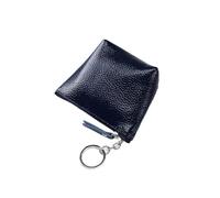 ERQIAO Portamonete portatile in vera pelle, vintage, portachiavi, monete, auricolari, per donne e uomini, mini portafoglio, Blu scuro, Taglia unica