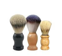 ERQIAO Spazzola da barba in legno di cinghiale per salone e barbiere esperto di bellezza (set da 3)
