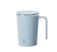 ERQIAO Tazza automatica per mescolare, ricaricabile, portatile, per caffè, elettrica, in acciaio inox, rotante, magnetica, per bere a casa (blu, 400 ml)