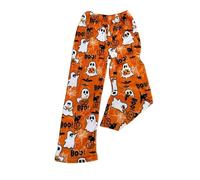 errcom Halloween Pigiama Pantaloni da Donna Lunghi del di Flanella Pantaloni da Notte Morbido Kawaii Anime Comodo Invernale Pantaloni del Pigiama