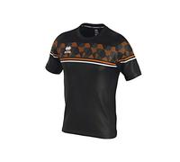 Errea Maglietta Diamantis Maglia Camicia, Nero/Arancione/Bianco, L Unisex-Adulto