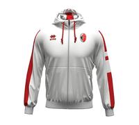Errea SSC Bari Felpa Roger, Cappuccio con Zip, Bianco, Collezione 2025-2026 (IT, Testo, S, Regular, Regular)