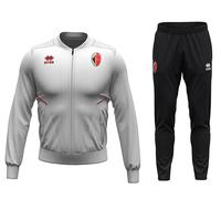 Errea SSC Bari Tuta Completa, Giacca con Zip e Pantalone, Bianco/Nero, Collezione 2025-2026 (IT, Testo, XL, Regular, Regular, Bianco - Nero)