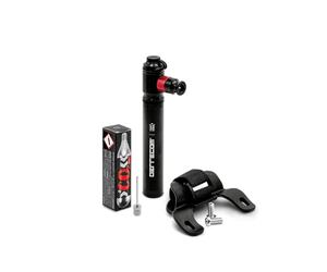 Errecom BKR 7105 Kit Gonfiaggio Dual Mode per Pneumatici Bici, Pompa Manuale o con Cartuccia CO2 da 16 grammi inclusa, contiene Kit Fissaggio e Guaina in Neoprene