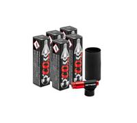 Errecom BKR 7106 Kit Gonfiaggio CO2 per Pneumatici Bici, contiene testa di gonfiaggio per valvole Presta e Schrader e 5 cartucce CO2 da 16 grammi