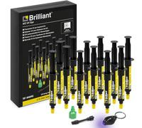 ERRECOM Brilliant 12Traccianti Monodose Perdite Gas Refrigerante AC/R 7,5ml | Formula Fluorescente UV, Include 12 Siringhe + Lampada UV e Adattatore 5/16 SAE per Impianti A/C e Refrigerazione (R410a,R32)