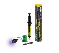 ERRECOM Brilliant Tracciante Monodose Perdite Gas Refrigerante A/C 7,5 ml | Formula Fluorescente UV, Include Lampada UV e Adattatore Auto per valvola di Carica Lato Bassa Pressione Gas R1234yf