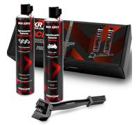 Errecom Clean&Lube Kit Catena Moto RACING; include Sgrassante Catena Alta Pressione750mL+Lubrificante Catena Moto Pista Alte Prestazioni 750mL+Huggie System e Prolunga90°+spazzol guanti