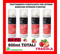 ERRECOM INTERIOR PURIFIER PURIFICANTE SPRAY ABITACOLO AUTO FRAGOLA 800ML TOT.
