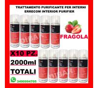 ERRECOM INTERIOR PURIFIER PURIFICANTE SPRAY ABITACOLO AUTO FRAGOLA DA 2000ML TOT