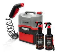 ERRECOM 1000 Miglia Kit Pulizia Bici BIO: Jet Gun PRO+ Idropulitrice Portatile a Batteria con Serbatoio Acqua 8L, BKR 1105 Detergente Bike BIO 1L +Trigger, BKR 2101 Sgrassante Catena BIO 1L + Trigger