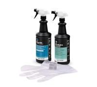 ERRECOM Kit Pulizia climatizzatori, Include Clima-Net 1L per Pulizia unità Interna e filtri, Bio Alkaline 1L detergente alcalino con tensioattivi biodegradabili per Pulizia unità Esterna, Guanti