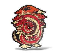 ERREINGE - Adesivo 10 cm DRAGONE GIAPPONE - Sticker PVC | Decal compatibile per Auto, Moto, Scooter, Casco, Laptop, Camper, Cofano, Bici