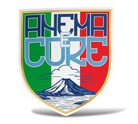 erreinge Adesivo Anema e Core Napoli 4° Scudetto Campioni d’Italia - Sticker in PVC Personalizzabile, Stampato in Italia, Resistente all’Acqua - Diverse Dimensioni e Finiture (50 cm)