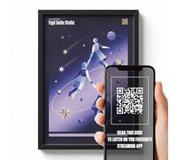 erreinge Poster Canzone Italiana Personalizzabile con QR Code - Stampa Artistica Moderna per Amanti della Musica - Carta Fotografica 250 g - Vari Formati Disponibili - FIGLI DELLE STELLE