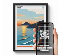 erreinge Poster Musicale con QR Code Personalizzabile - Vari Formati - Canzoni italiane - Ispirato a Caruso di Lucio Dalla - Minimal Art Decò Wall Parete Camera Letto Design Moderno Napoli Sorrento