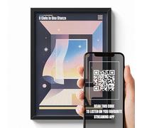 erreinge Poster Musicale con QR Code Personalizzabile - Vari Formati - Canzoni italiane - Ispirato a Il Cielo in una stanza di Gino Paoli - Minimal Art Decò Wall Parete Camera da Letto Design Moderno