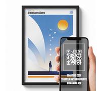 erreinge Poster Musicale con QR Code Personalizzabile - Vari Formati - Canzoni italiane - Ispirato a Il Mio Canto Libero di Lucio Battisti - Minimal Art Decò Wall Parete Camera Design Moderno