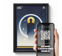 erreinge Poster Musicale con QR Code Personalizzabile - Vari Formati - Canzoni italiane - Ispirato a La Cura di Franco Battiato - Minimal Art Decò Wall Parete Camera Design Moderno