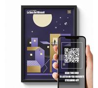 erreinge Poster Musicale con QR Code Personalizzabile - Vari Formati - Canzoni italiane - Ispirato a La sera dei miracoli di Lucio Dalla - Minimal Art Decò Wall Parete Camera Design