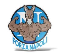 erreinge Sticker Forza Napoli Supporter Calcio Ultras Adesivo Sagomato in PVC per Decalcomania Parete Murale Auto Moto Casco Camper Laptop - cm 10