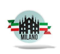 erreinge Sticker Milano Italia Souvenir Adesivo Sagomato in PVC per Decalcomania Parete Murale Auto Moto Casco Camper Laptop - cm 10