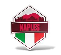 erreinge Sticker Napoli Italia Souvenir Adesivo Sagomato in PVC per Decalcomania Parete Murale Auto Moto Casco Camper Laptop - cm 12