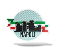 erreinge Sticker Napoli Italia Souvenir Adesivo Sagomato in PVC per Decalcomania Parete Murale Auto Moto Casco Camper Laptop - cm 10