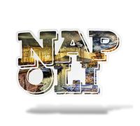 erreinge Sticker Napoli Italia Souvenir Adesivo Sagomato in PVC per Decalcomania Parete Murale Auto Moto Casco Camper Laptop - cm 12