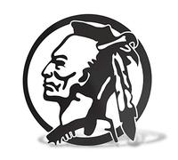 ERREINGE STICKER PRESPAZIATO NERO 12cm - Indiano Nativo Americano SX - Adesivo Decal Decalcomania Vinile Murale Laptop Auto Moto Casco Camper