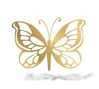 ERREINGE STICKER PRESPAZIATO ORO 12cm - FARFALLA - Adesivo Decal Decalcomania Vinile Murale Laptop Auto Moto Casco Camper