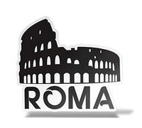 erreinge Sticker Roma Colosseo Italia Souvenir Adesivo Sagomato in PVC per Decalcomania Parete Murale Auto Moto Casco Camper Laptop - cm 12