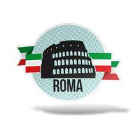 erreinge Sticker Roma Colosseo Italia Souvenir Adesivo Sagomato in PVC per Decalcomania Parete Murale Auto Moto Casco Camper Laptop - cm 10