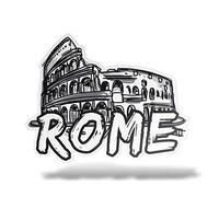 erreinge Sticker Roma Colosseo Italia Souvenir Adesivo Sagomato in PVC per Decalcomania Parete Murale Auto Moto Casco Camper Laptop - cm 12