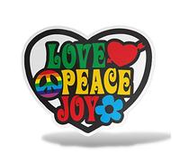 ERREINGE STICKER SAGOMATO 12cm - Love Peace Joy Amore Pace Gioia - Adesivo Decal Decalcomania Vinile Murale Laptop Auto Moto Casco Camper