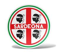erreinge Sticker Sardegna Bandiera Scudo Italia Adesivo Sagomato in PVC per Decalcomania Parete Murale Auto Moto Casco Camper Laptop - cm 20