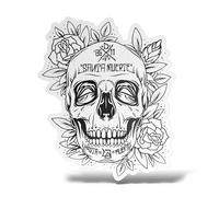 erreinge Sticker Teschio Santa Muerte Adesivo Sagomato in PVC per Decalcomania Parete Murale Auto Moto Casco Camper Laptop - cm 25