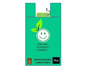 Erretiplast Buste BIODEGRADABILI Maxi Shoppers biocompostabili 200 Pezzi 35x60 bio biodegradabili e compostabili gr 20 Uni 13432-SCATOLA da 4KG Netti