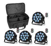 Erreyht 4PCS RGBW Par LED Batteria con Borsa, Ricaricabile 12 LED Illuminazione Palco 24W Luci da Palco con Telecomando e Funzione Timer per Feste DJ Bar Banda Concerto Club Christmas