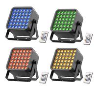 Erreyht 4PCS RGBWA UV Par 36 LED Batteria Ricaricabile, 54W Luci da Palco con Telecomando, Illuminazione Discoteca 5200mAh Uplights per Esterni Discoteca Matrimoni Spettacolo Halloween Natale
