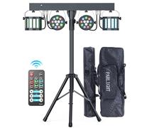 Erreyht 60 W Derby + RGBW LED Par luce DJ con supporto e telecomando, illuminazione da palco con DMX-3/6/15 canali luci discoteca per dj, feste, chiese, concerti, matrimoni, Natale (con borsa)