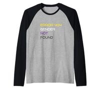Error 404 Gender Not Found Nonbinary Pride Non-Binary Flag Maglia con Maniche Raglan