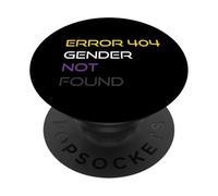 Error 404 Gender Not Found Nonbinary Pride Non-Binary Flag PopSockets PopGrip Adesivo