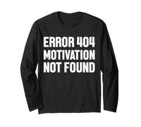 Error 404 Motivation Not Found Detti Divertenti Maglia a Manica